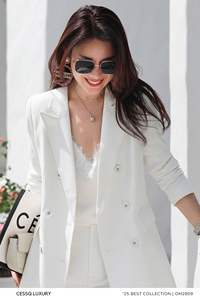 Algodón Elegante Estilo Lona Plano Regular Vietnam Antiarrugas Oem Servicio Nylon Mujer Blazer - Product Image 6