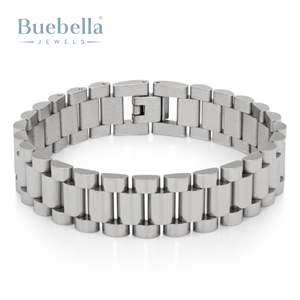 Gran oferta, pulsera de eslabones Rollie de 15mm para hombre, oro de 18 quilates y plata 925 chapada para regalo y fiesta con piedra principal de moissanita - Product Image 3