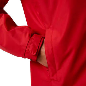 Veste coupe-vent à capuche pour homme, 100% polyester, 3 couches, décontractée, imperméable, fermeture éclair, grande taille, respirante, unie - Product Image 5