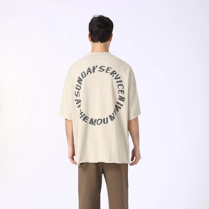 T-shirt vierge personnalisé de haute qualité impression logo graphique surdimensionné poids lourd Streetwear col rond t-shirts personnalisés pour hommes - Product Image 5