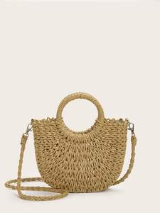Bolso de mano de algas marinas naturales, cesta de almacenamiento multiusos, moda de mimbre, diseños OEM para mujer, artesanía de Vietnam HNH no plegable - Product Image 2