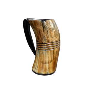 Chope en résine personnalisée faite à la main Unique Viking corne crâne conception Style classique café bière vin tasse Sublimation bricolage blanc - Product Image 3