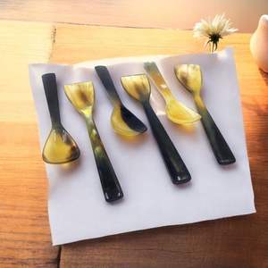 CUCHARA DE CUERNO BLANCO PULIDO DE CALIDAD ANIMAL para el hogar y el restaurante Uso en la cocina Cuenco de estilo animal artesanal de la mejor calidad a la venta - Product Image 1