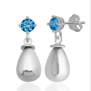 New Arrival Wholesale High Quality Azuris 925 Sterling <b>Silver</b> Freshwater Drop <b>Pearl</b> Stud <b>Earrings</b> Luxury Trendy Style Women Gift - Product Image 1