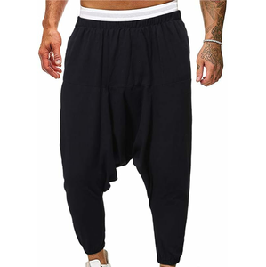 2024 Hot Selling High Quality Men's <b>Drop</b> <b>Crotch</b> Sweatpants Wide Leg 100% Cotton Black Breathable Windproof Quick Dry - Product Image 3