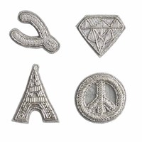 Broche de alambre con diseño de elefante, personalizable, de lona, con imperdible, bordado a mano con cuentas, estilo indio, diseño clásico