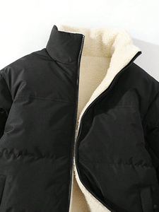 Veste réversible pour homme personnalisable OEM, tissu en laine, capuche, haute qualité, logo personnalisé, veste d'hiver - Product Image 2