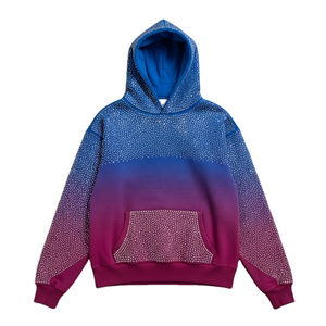 Sudadera con Capucha y Cremallera para Hombre, 100% Algodón, Estilo Fleece, Lavado Desteñido, Bolsillos Tipo Canguro, Pedrería Personalizada, Bordado Otoñal, Superventas - Product Image 4