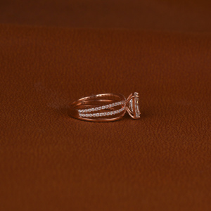 14KT แหวนหมั้นแบบแยกก้านชุบสีโรสโกลด์รัศมีที่ซ่อนอยู่พร้อมการตัดประกายเพชรของขวัญวันเกิดที่สมบูรณ์แบบสำหรับผู้หญิง - Product Image 5