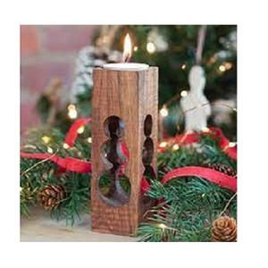Wood Pillar Candle Holder for Party Decorations Table Decor <b>Christmas</b> Gifts Wholesale Pillar Holders Tealight Wood Candle Stand - Product Image 3
