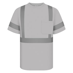 เสื้อยืดผู้ชายแขนสั้นครึ่งแขนเสื้อทำงาน Hi viz แบบกำหนดเองสะท้อนแสงมองเห็นได้ชัดเจน - Product Image 5