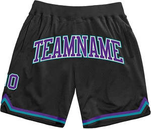 Pantalones cortos de baloncesto de secado rápido ligeros de poliéster 100%, patrón sólido deportivo personalizado con impresión de logotipo, servicio OEM - Product Image 2