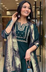 Suministro al por Mayor de Conjuntos de Kurta de Rayón con Bordado para Mujer, Dupatta con Encaje, Ropa Étnica Premium para Minoristas, Alto Margen, Todos los Tamaños - Product Image 2