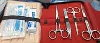 Kit de Suture Professionnel Manuel de Haute Qualité Certifié CE, 13 Pièces, Acier Inoxydable Allemand, Ciseaux, Pinces, Cure-dents, Forceps