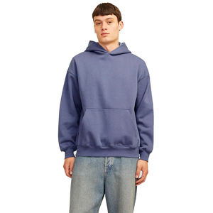 Sudaderas con capucha de calle para hombres adultos 350 Gsm Pullover de manga larga con hombros caídos Sudadera con capucha de talla grande para hombres con bolsillo de canguro - Product Image 3