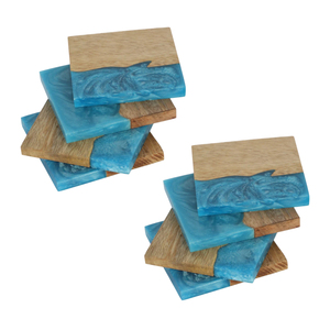 Posavasos de resina de madera hecho a mano de calidad garantizada, suministro a granel al por mayor de posavasos de resina de madera recuperada para decoración del hogar - Product Image 3