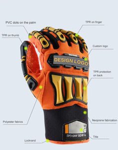 Gants personnalisés de meilleure qualité, enduits de silicone, résistants aux chocs sur la paume Gants de sécurité au travail en TPR Gants pour le pétrole et le gaz - Product Image 3