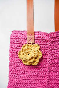 Bolso Tote de Rafia Tejida a Crochet Estilo Vintage con Decoración de Flores Amarillas, Correas de Cuero, Bohemio, Ecológico, de Viaje, para Mujer - Product Image 2