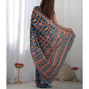Fourniture directe d'usine de haute qualité meilleur design respirant saris de fête de mariage pour femmes bas quantité minimale de commande vêtements indiens et pakistanais - Product Image 3