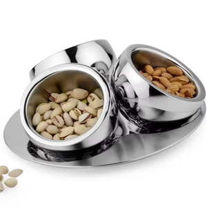 Bol à chocolat en métal luxueux pour décor de mariage pièce maîtresse de table de service et style de salle à manger moderne - Product Image 1