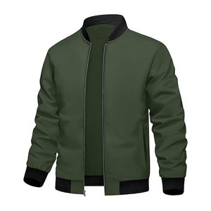 Chaqueta bomber informal de primavera y otoño para hombre, cortavientos ligero con bolsillos, servicio ODM OEM, cuero vaquero largo, relleno de algodón PU - Product Image 3