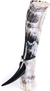 Corne d'animal naturel noir poli Viking corne à boire pointe torsadée décor à la maison ou accessoire de Costume - Product Image 3