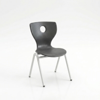 Chaise d'école ergonomique ARsu, siège en plastique, structure métallique, dossier solide, pieds coniques, empilable, design contemporain, pour enfants