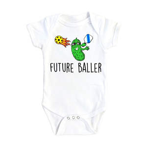 Divertido y lindo mono para recién nacido, ropa para bebé niño y niña Pickleball Baller, ropa para recién nacido - Product Image 1
