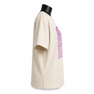 Camiseta de Algodón Grueso Personalizada para Mujer, Estilo Holgado con Hombros Caídos, Informal - Product Image 4