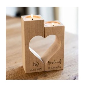 Lantern Base <b>Wooden</b> Tealight Candle Holder <b>Heart</b> Shape Romantic Decor Home Decoration Item <b>Wooden</b> Gift <b>For</b> Anniversary - Product Image 5