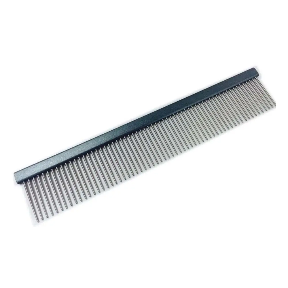 Pelucas de Pethair con dientes, peine de Metal rojo borgoña 99J 13x4comb, perros de acero inoxidable OEM, herramientas de aseo duraderas TW, peines para mascotas