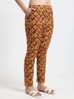 Ensemble de pyjama en coton respirant grande taille pour femmes Simple marron Orange imprimé fleuri géométrique à manches longues haut boutonné Shorts