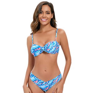 Customized Twist Front Design Fashion Sexy Triangle Swimsuits and <b>Bikinis</b> for Women Wholesale Bathing Suits Two Piece <b>Bikini</b> <b>Set</b> - Product Image 5