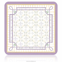 Tapis de Mahjong Américain 31,5x31,5 pouces, Tapis de Table de Mahjong Antidérapant, Tapis de Jeu Imprimé Floral Coastal, Tapis de Table de Mahjong Personnalisé OEM ODM