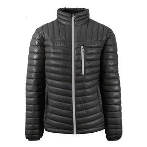 Chaqueta acolchada cálida de invierno con cuello levantado y cremallera completa y abullonada a prueba de agua de todas las tallas para hombre, prendas de vestir lisas con capucha, venta al por mayor - Product Image 5