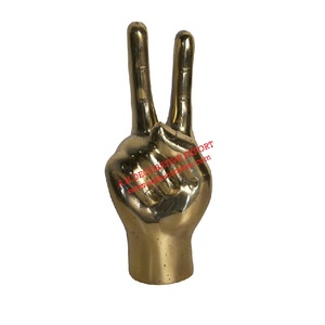 Moderna Estatua de Mano de Animal en Aluminio Chapado en Oro, Escultura de Dedos, Artesanía Metálica, Pieza Decorativa para Exteriores Hecha a Medida - Product Image 2