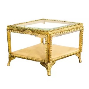 Caja de Vidrio con Acabado Dorado Hecha a Mano con Anillo Cuadrado de Latón, Atractivo Borde Organizado para Joyas Personalizadas y Recuerdos - Product Image 1