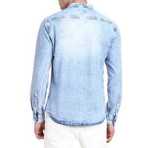 Best Selling <b>Men's</b> Long Sleeve <b>Denim</b> <b>Shirt</b> New Fashionable Print Design for Casual Wear High Quality OEM Serviced - Product Image 2