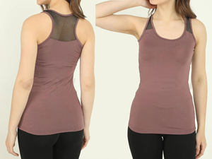 Débardeur extensible pour femme Chemise sans manches en tissu spandex à quatre voies Design Slim Fit évacuant l'humidité et confortable pour le yoga - Product Image 6