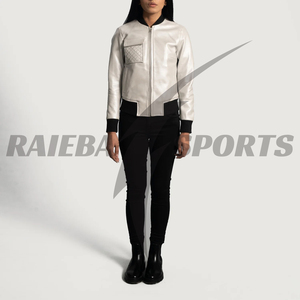 2025 Trending Girls Customized <b>Wool</b> Cashmere Genuine Leather Varsity Jacket Printed <b>Quilted</b> Windproof Breathable Stripe - Product Image 5