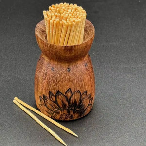 Porte-cure-dents en bois de qualité supérieure, distributeur, bois massif écologique, boîte de rangement pour cure-dents pour la cuisine, la salle à manger, le restaurant - Product Image 1