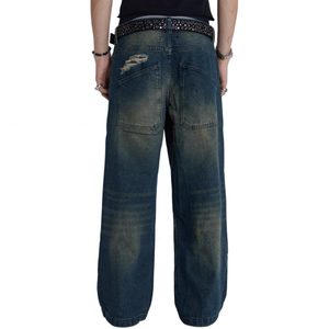 Men's Distressed Sweatpants Elastic Waist Lightweight Breathable Eco-Friendly High Quality Casual Stylish Fully Customizable - Product Image 2