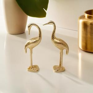 Estatua de Flamenco de aluminio puro sólido antiguo diseño de tipo de cuenco antiguo - Product Image 1