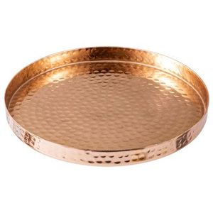 Nouveauté Plateau rond en laiton Design élégant pour servir les aliments et présentoir de table décoratif Décoration de maison de luxe - Product Image 4