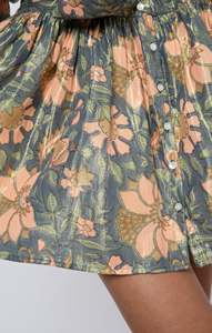 Robe chemise trapèze en coton SRJ EXPORTS, imprimé floral fait main, col en V, longueur mi-mollet, ceinture à la taille, finition métallique brillante, décontractée, sexy, grandes tailles - Product Image 4