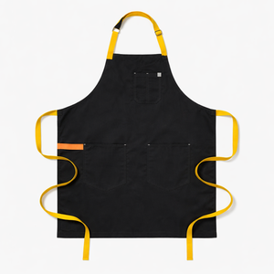 Tablier de cuisine robuste en toile de coton avec logo personnalisé, à suspendre au cou, poches de chef, résistant à l'eau, pour cuisine, travaux, barbecue, dessin - Product Image 6