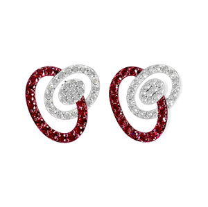Elegantes pendientes de tuerca en espiral para mujer 950 platino sintético rubí VVS D moissanita joyería fina de moda para fiestas bodas - Product Image 3