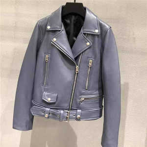 Chaqueta de Motocicleta de Cuero Genuino para Mujer, Acolchada, Cortavientos, Transpirable, Rellena de Algodón de Punto, Estilo 2025, Precio de Fábrica - Product Image 4