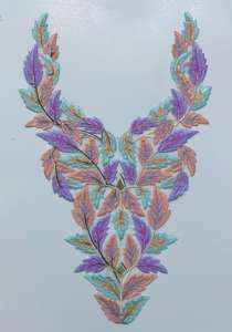 Pièces de cou brodées sur mesure avec paillettes Style cousu 100% patchs à des fins de revente pour les créateurs de mode de vêtements - Product Image 5