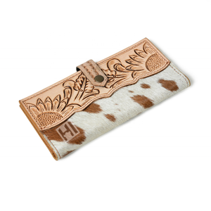 Cartera Trifold de Cuero Vacuno Genuino para Mujer, Estilo Occidental, con Solapa Magnética, Protección RFID, Tarjetero y Monedero - Product Image 3